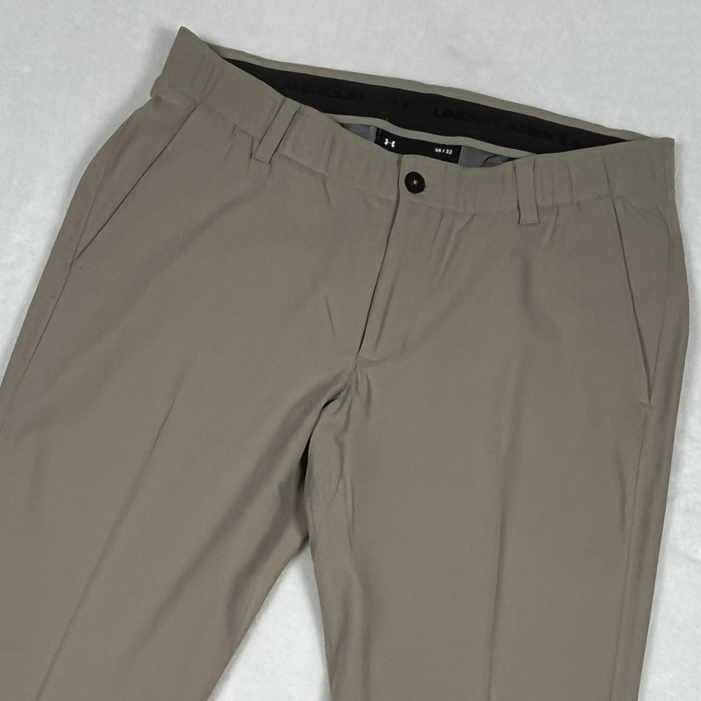 Under Armour Match Play Golf Pants Mens Size 36x32 Flat Front Beige Lightweight